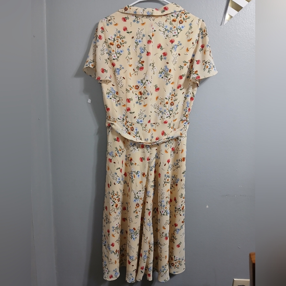 Tahari ASL Cream Midi Dress‎ Sophisticated and Versatile - Picture 8 of 13